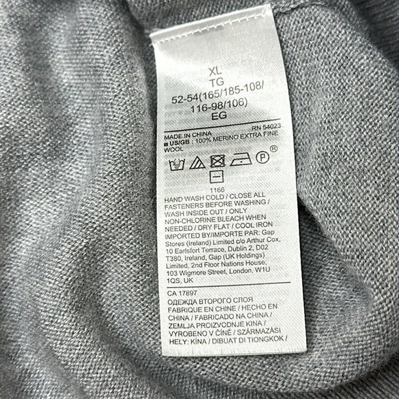 Banana Republic 100% Italian Merino Wool Quarter Zip Sweater Size XL - Picture 9 of 13